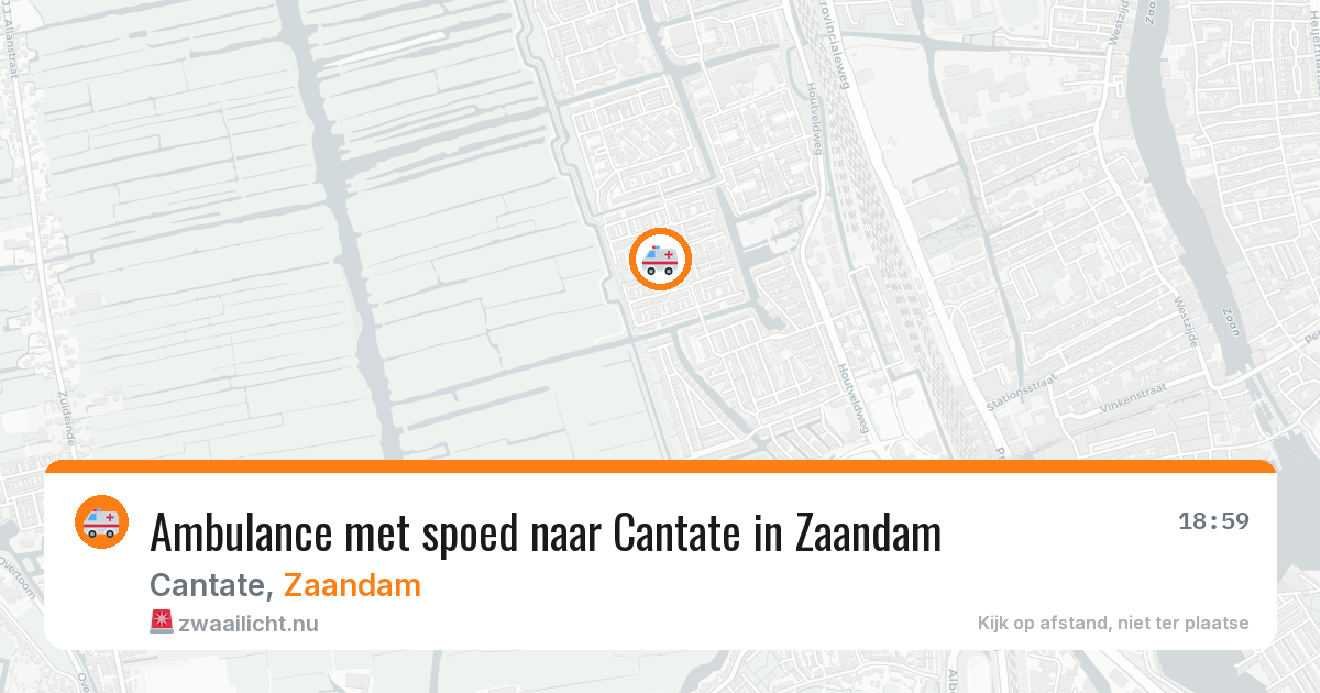 Ambulance met spoed naar Cantate in Zaandam — 13 jul 2026