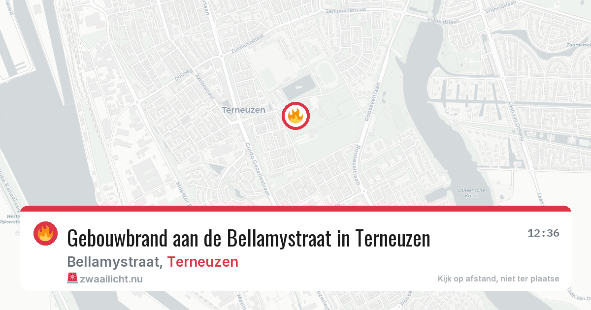 Gebouwbrand aan de Bellamystraat in Terneuzen — 23 jul 2026