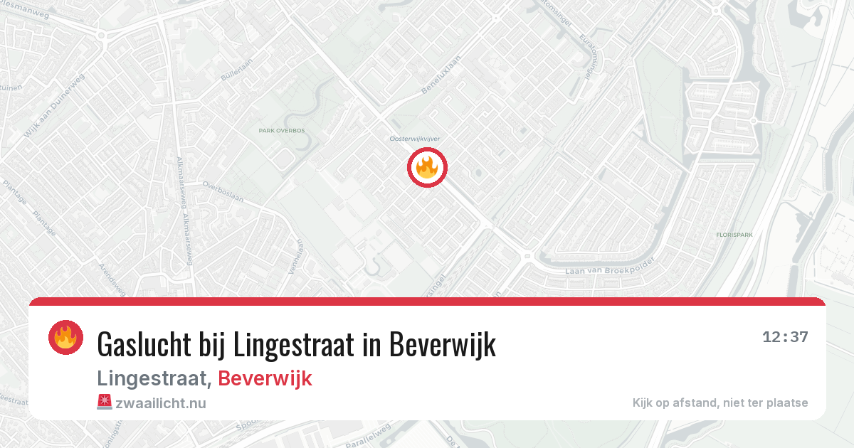 Gaslucht bij Lingestraat in Beverwijk — 21 jul 2026
