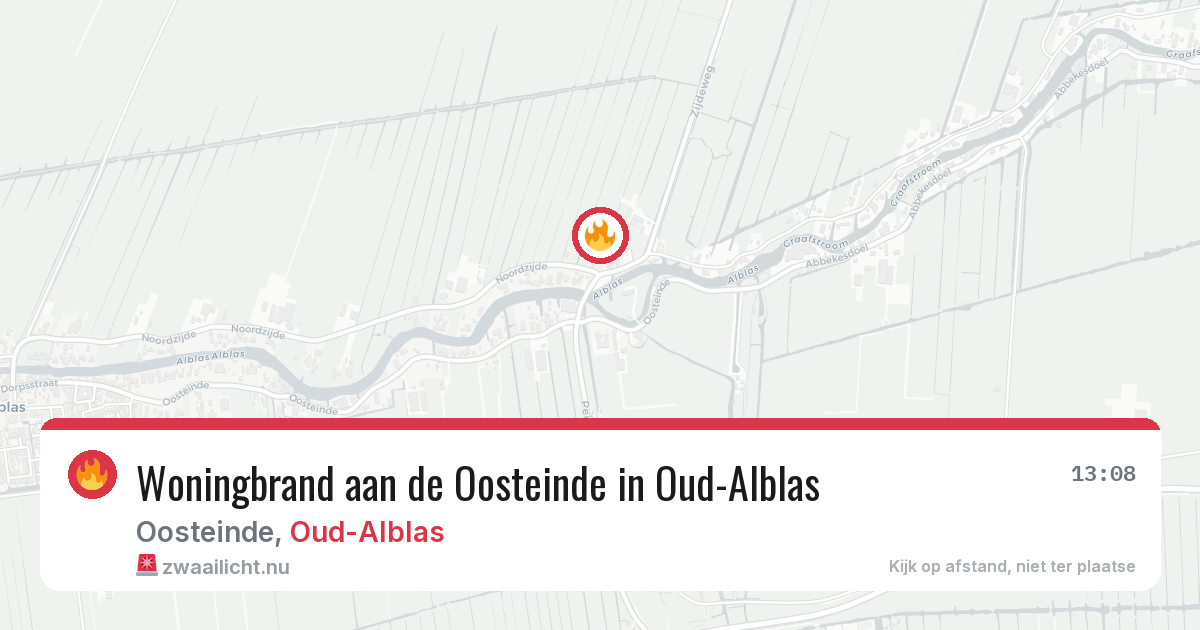 Woningbrand aan de Oosteinde in Oud-Alblas — 24 jan 2026