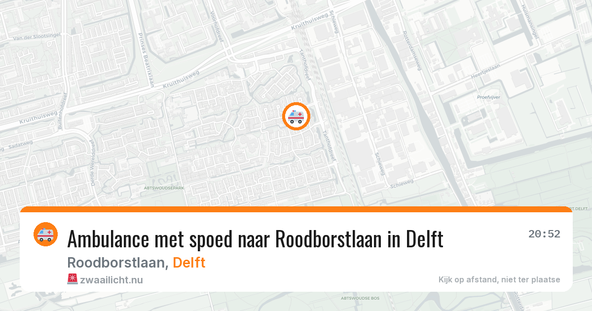 Ambulance met spoed naar Roodborstlaan in Delft — 30 mrt 2026