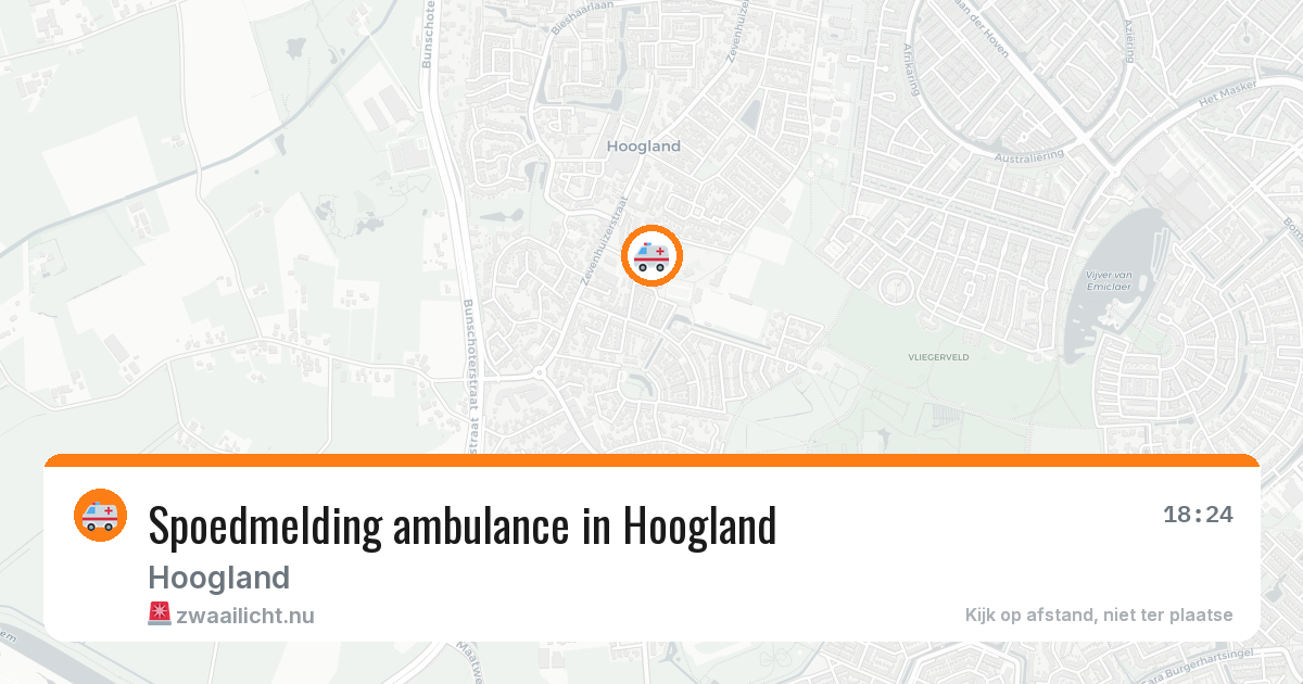 Spoedmelding ambulance in Hoogland — 17 jul 2026