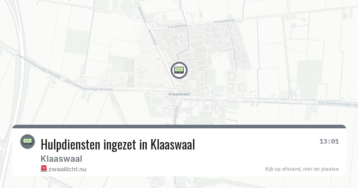 Hulpdiensten ingezet in Klaaswaal — 20 mei 2026 | 🚨 Zwaailicht.nu