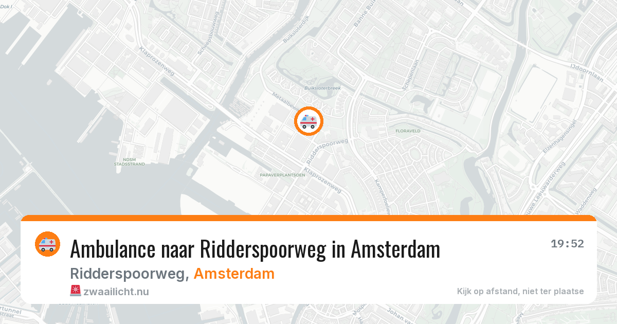 Ambulance naar Ridderspoorweg in Amsterdam — 24 mrt 2026