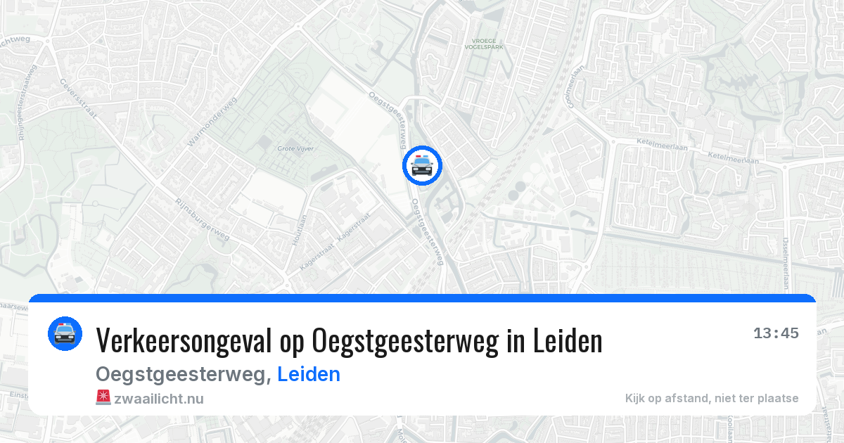Verkeersongeval op Oegstgeesterweg in Leiden — 15 jul 2026