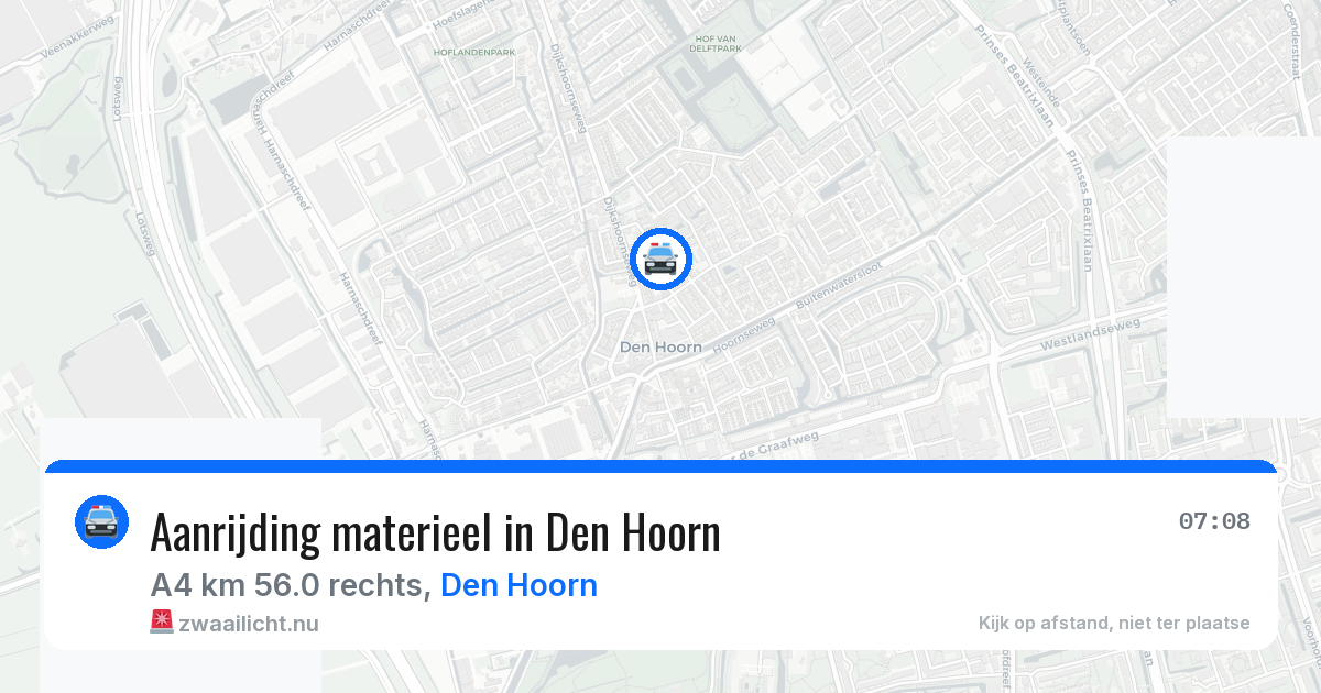 Aanrijding materieel in Den Hoorn — 10 jul 2026