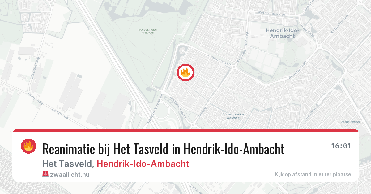 Reanimatie bij Het Tasveld in Hendrik-Ido-Ambacht — 29 mei 2026