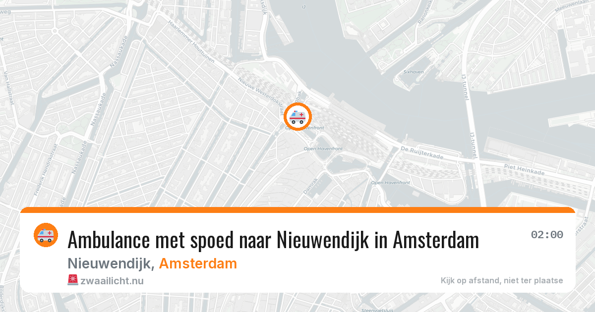 Ambulance met spoed naar Nieuwendijk in Amsterdam — 14 jul 2026