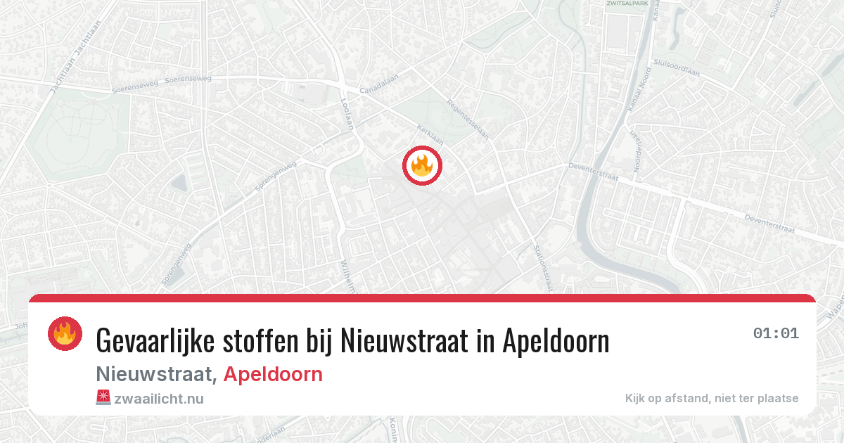 Gevaarlijke stoffen bij Nieuwstraat in Apeldoorn — 21 mrt 2026