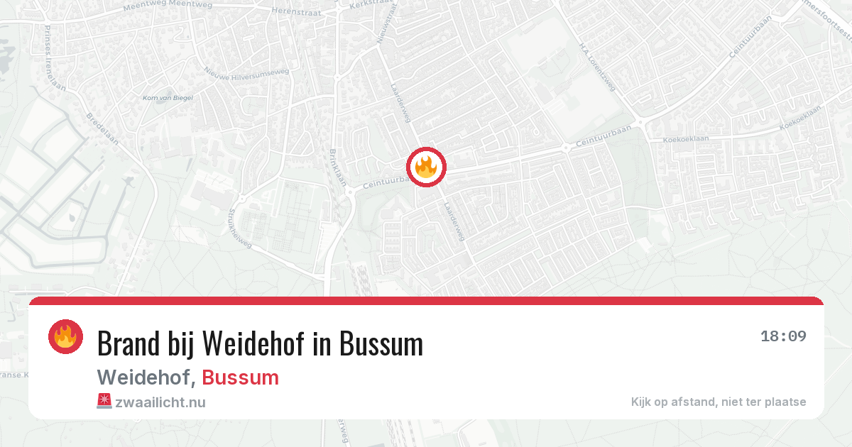 Brand bij Weidehof in Bussum — 7 mei 2026
