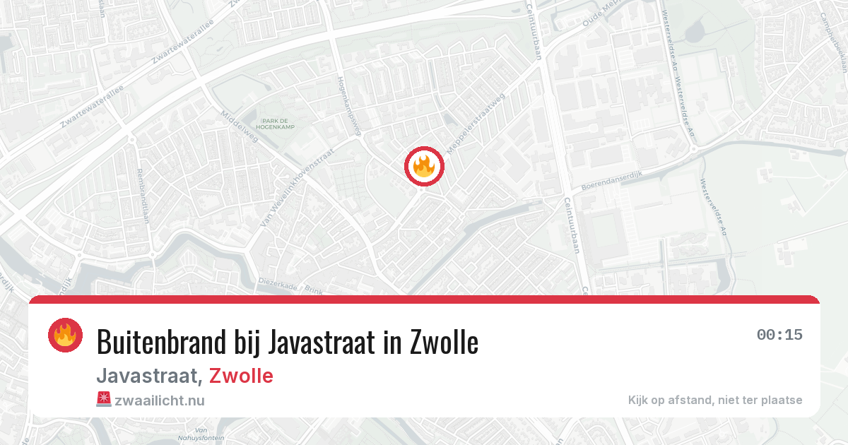 Buitenbrand bij Javastraat in Zwolle — 25 jul 2026