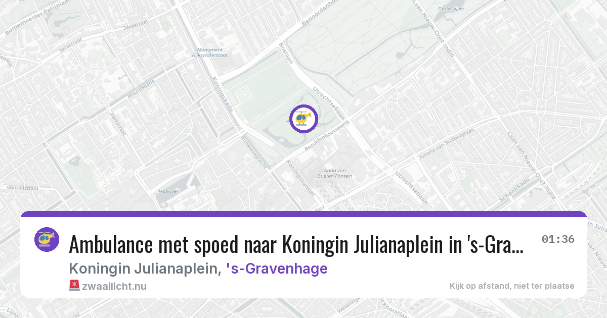 Ambulance met spoed naar Koningin Julianaplein in 's-Gravenhage — 31 mei 2026