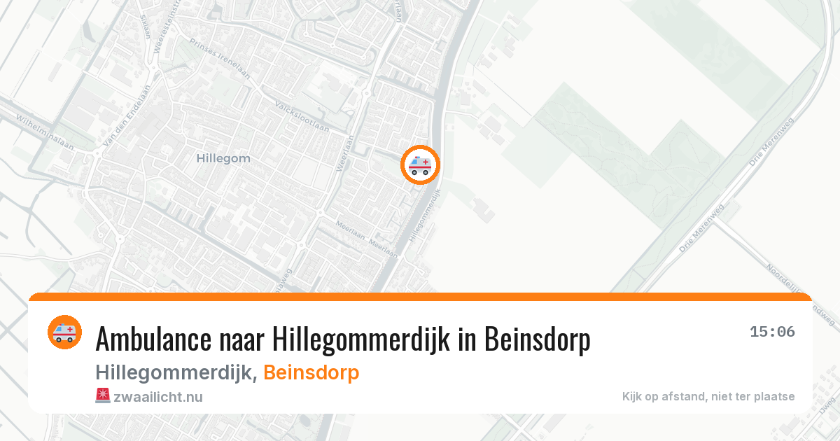 Ambulance naar Hillegommerdijk in Beinsdorp — 9 mei 2026