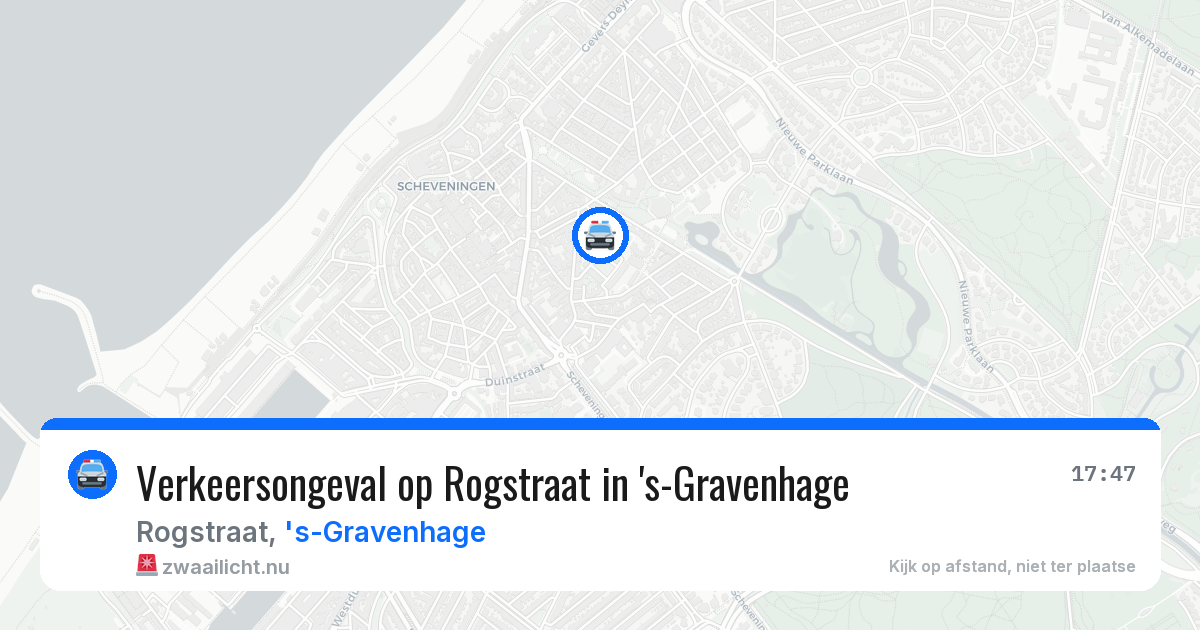 Verkeersongeval op Rogstraat in 's-Gravenhage — 26 apr 2026