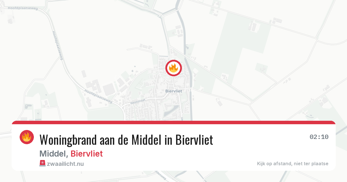 Woningbrand aan de Middel in Biervliet — 2 apr 2026