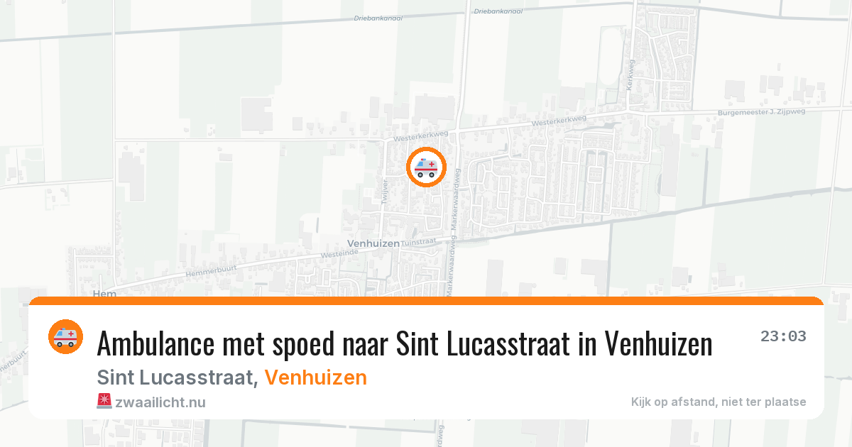 Ambulance met spoed naar Sint Lucasstraat in Venhuizen — 24 mei 2026