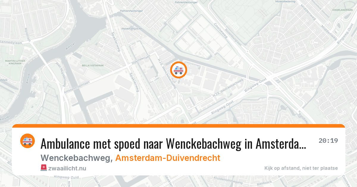 Ambulance met spoed naar Wenckebachweg in Amsterdam-Duivendrecht — 27 mrt 2026