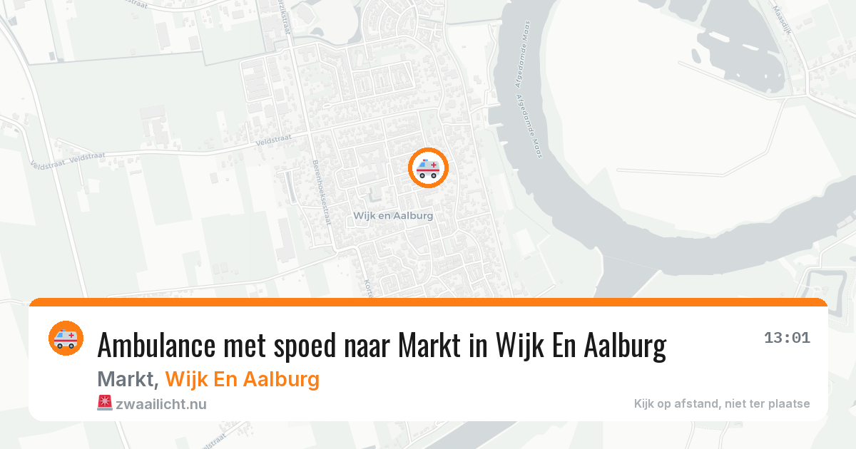 Ambulance met spoed naar Markt in Wijk En Aalburg — 16 mrt 2026
