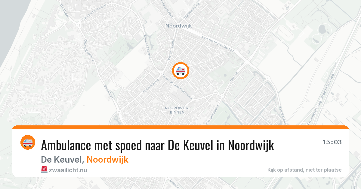 Ambulance met spoed naar De Keuvel in Noordwijk — 23 jul 2026