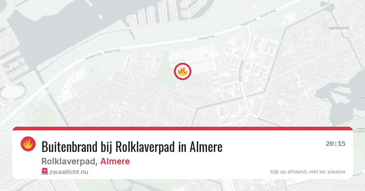 Buitenbrand bij Rolklaverpad in Almere — 23 jul 2026
