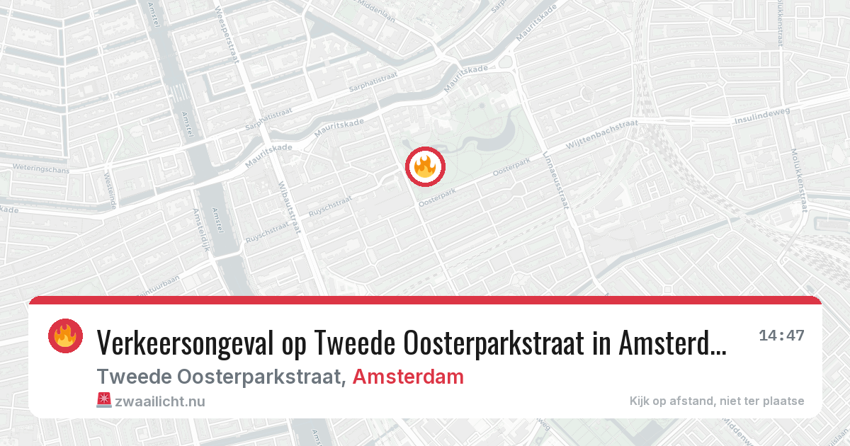 Verkeersongeval op Tweede Oosterparkstraat in Amsterdam — 17 mei 2026