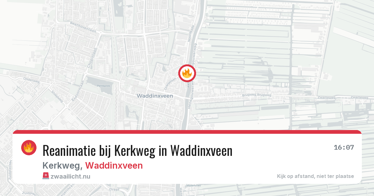 Reanimatie bij Kerkweg in Waddinxveen — 1 apr 2026