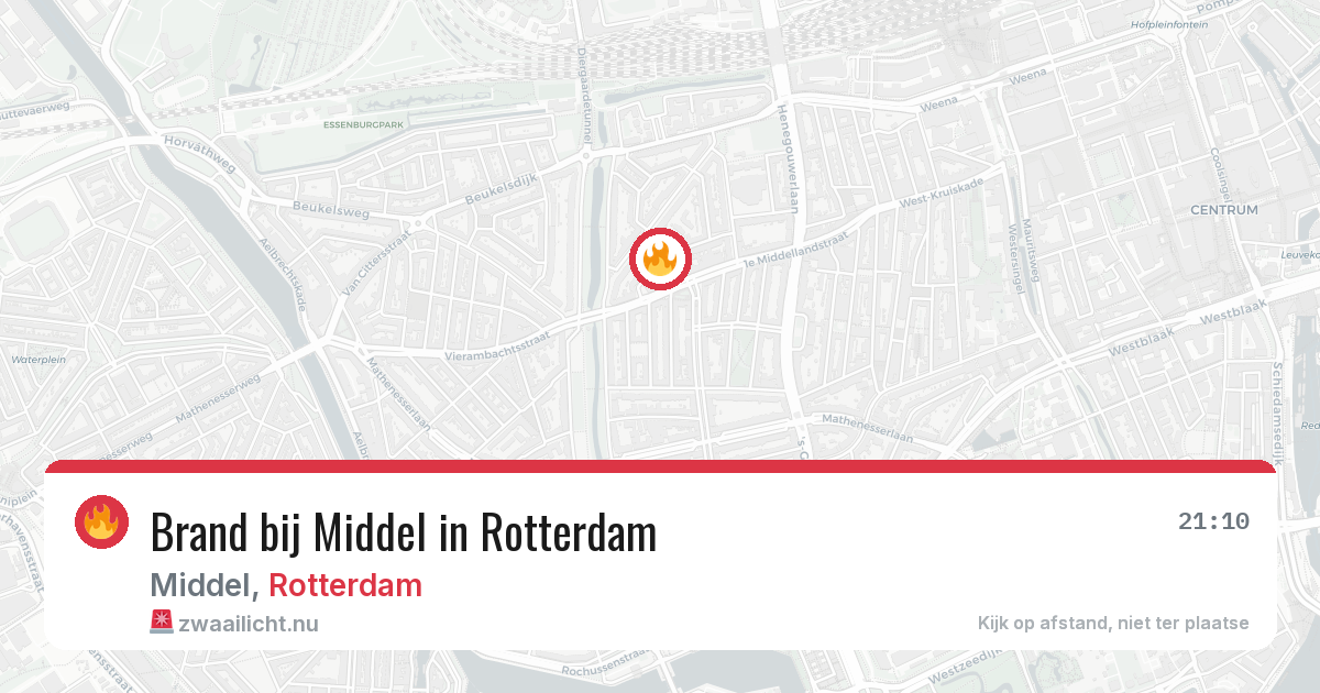 Brand bij Middel in Rotterdam — 30 mrt 2026