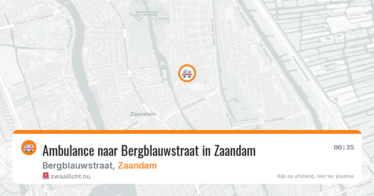 Ambulance naar Bergblauwstraat in Zaandam — 18 jul 2026