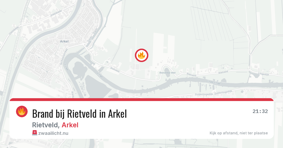 Brand bij Rietveld in Arkel — 25 mei 2026