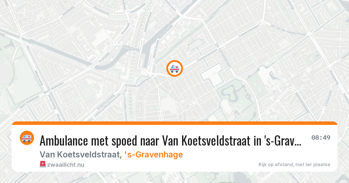 Ambulance met spoed naar Van Koetsveldstraat in 's-Gravenhage — 9 mei 2026