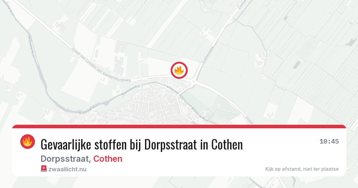Gevaarlijke stoffen bij Dorpsstraat in Cothen — 5 mei 2026
