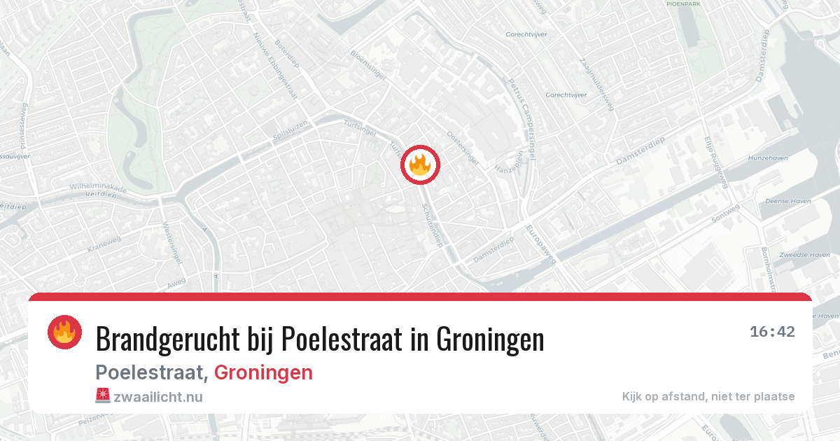 Brandgerucht bij Poelestraat in Groningen — 20 apr 2026
