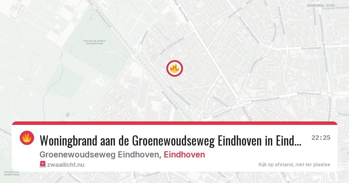 Woningbrand aan de Groenewoudseweg Eindhoven in Eindhoven — 25 mei 2026