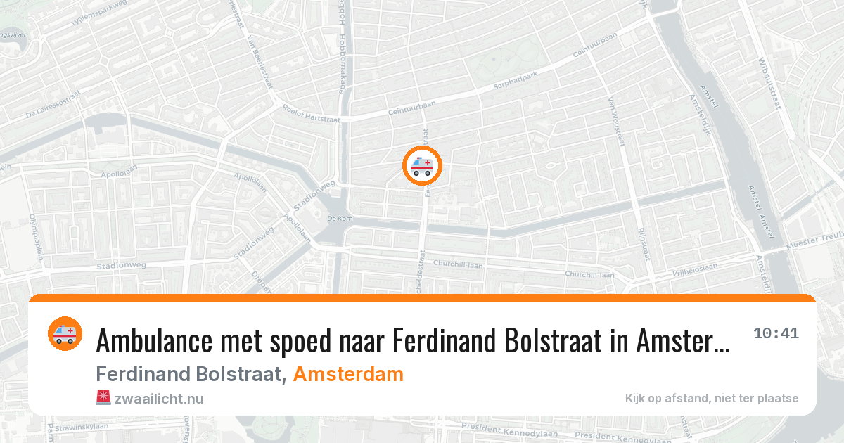 Ambulance met spoed naar Ferdinand Bolstraat in Amsterdam — 17 jul 2026