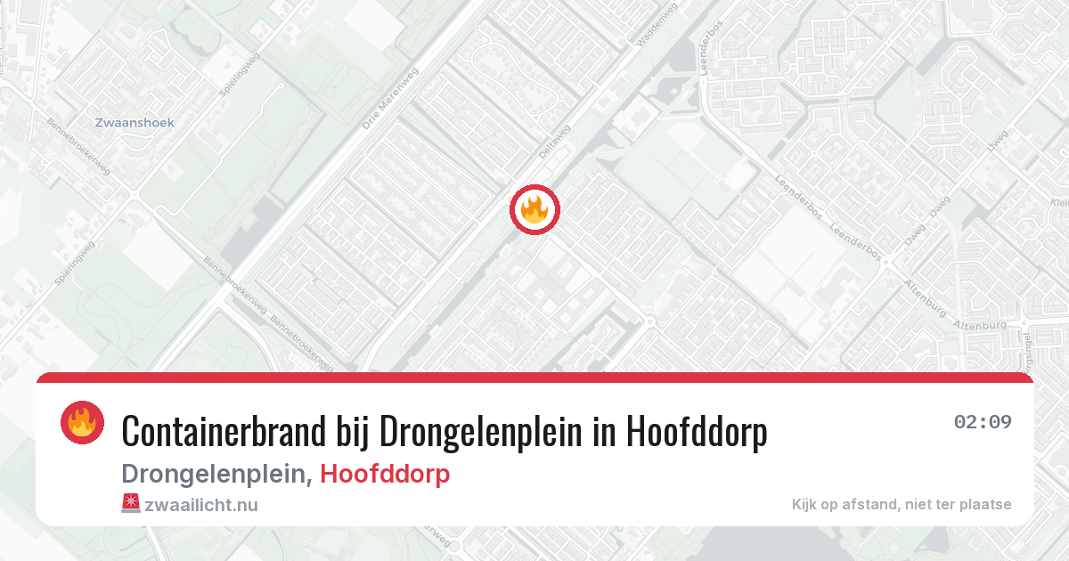 Containerbrand bij Drongelenplein in Hoofddorp — 6 jun 2026