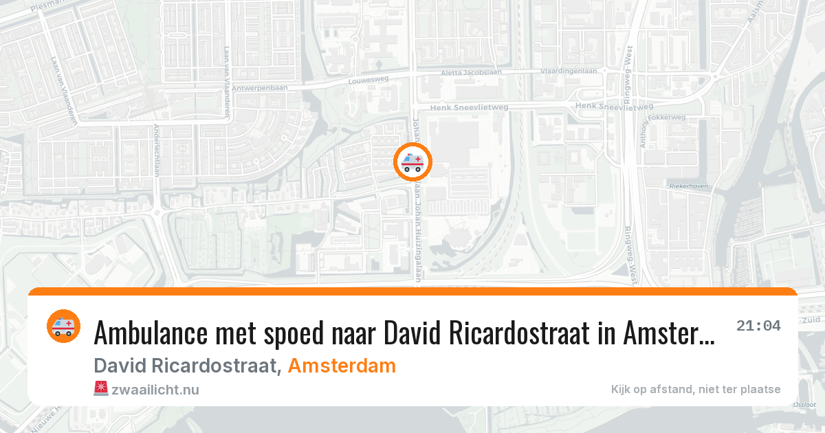 Ambulance met spoed naar David Ricardostraat in Amsterdam — 6 jun 2026