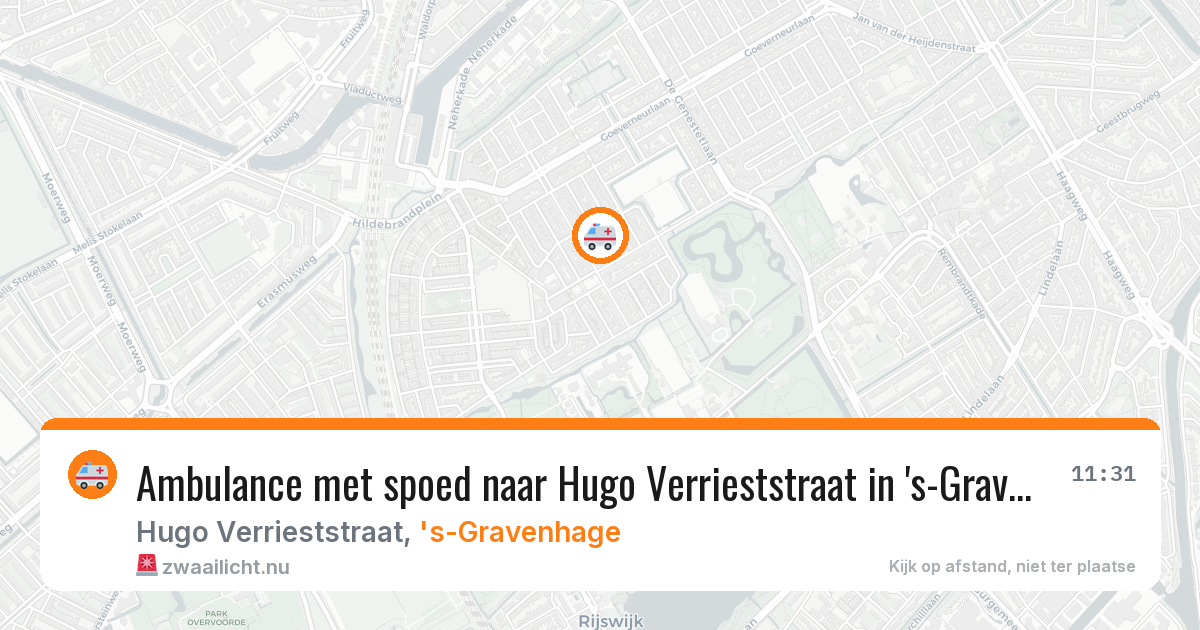 Ambulance met spoed naar Hugo Verrieststraat in 's-Gravenhage — 24 jul 2026