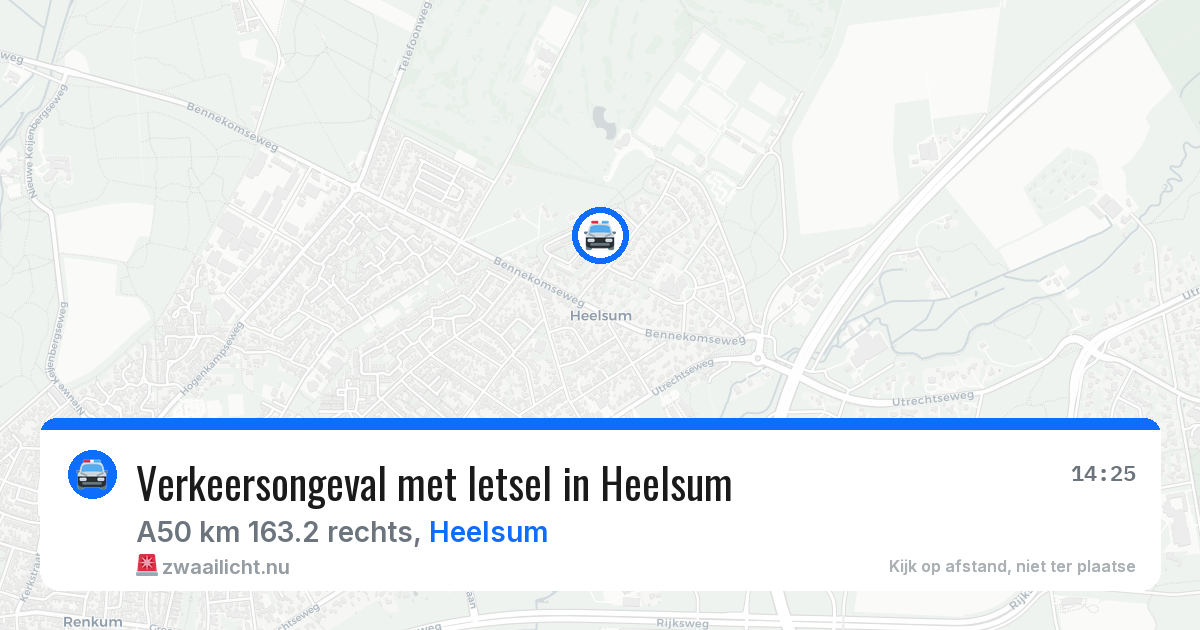Verkeersongeval met letsel in Heelsum — 8 jul 2026