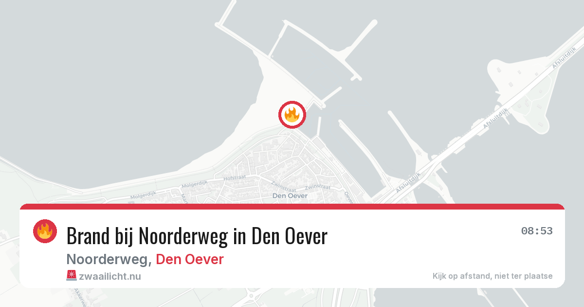 Brand bij Noorderweg in Den Oever — 13 jul 2026