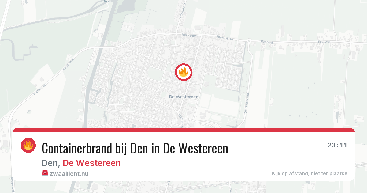 Containerbrand bij Den in De Westereen — 24 apr 2026
