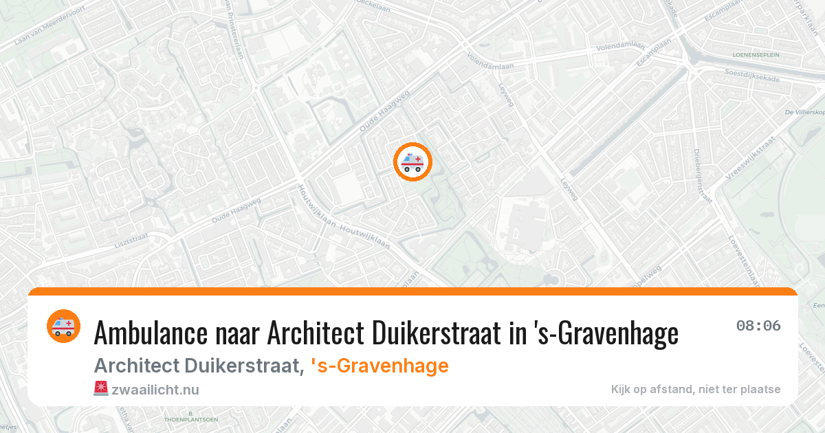 Ambulance naar Architect Duikerstraat in 's-Gravenhage — 19 mrt 2026