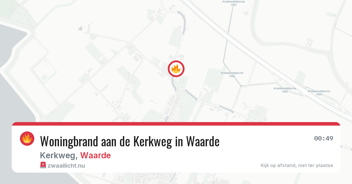 Woningbrand aan de Kerkweg in Waarde — 24 feb 2026