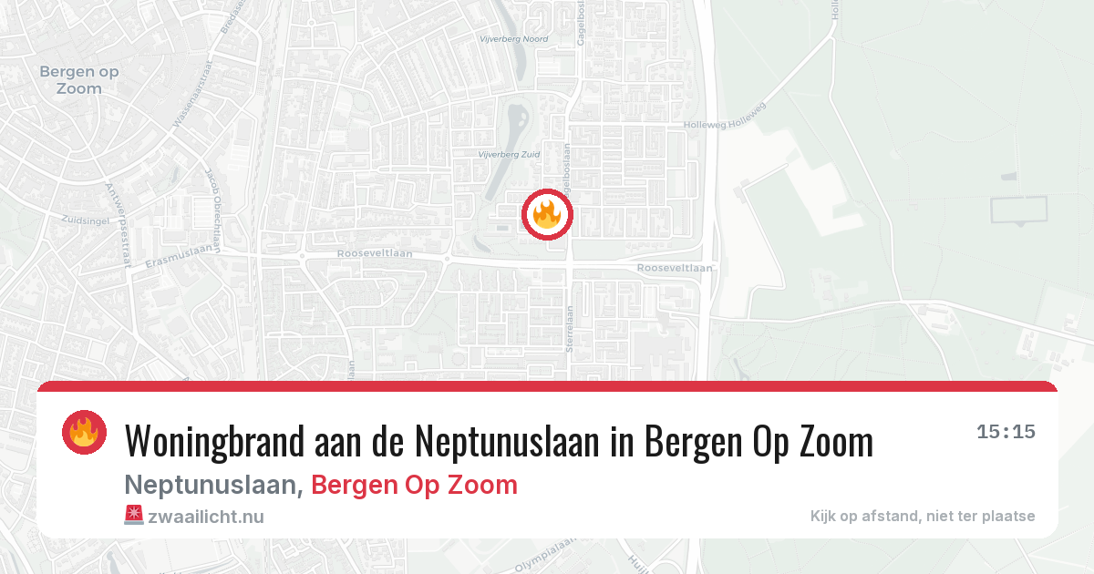 Woningbrand aan de Neptunuslaan in Bergen Op Zoom — 21 mei 2026