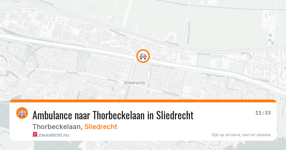Ambulance naar Thorbeckelaan in Sliedrecht — 23 jul 2026