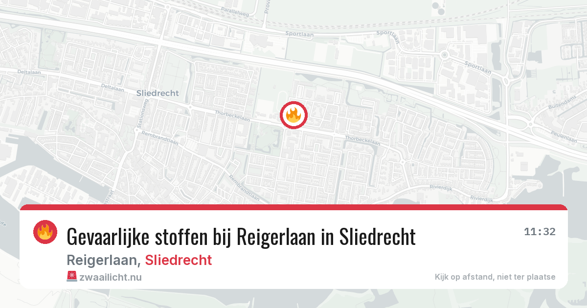 Gevaarlijke stoffen bij Reigerlaan in Sliedrecht — 23 mei 2026