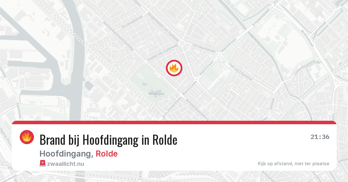 Brand bij Hoofdingang in Rolde — 19 jul 2026