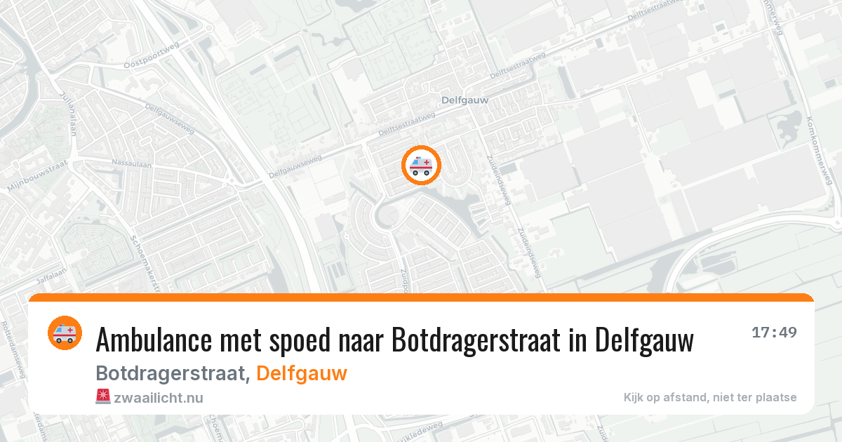 Ambulance met spoed naar Botdragerstraat in Delfgauw — 24 jul 2026