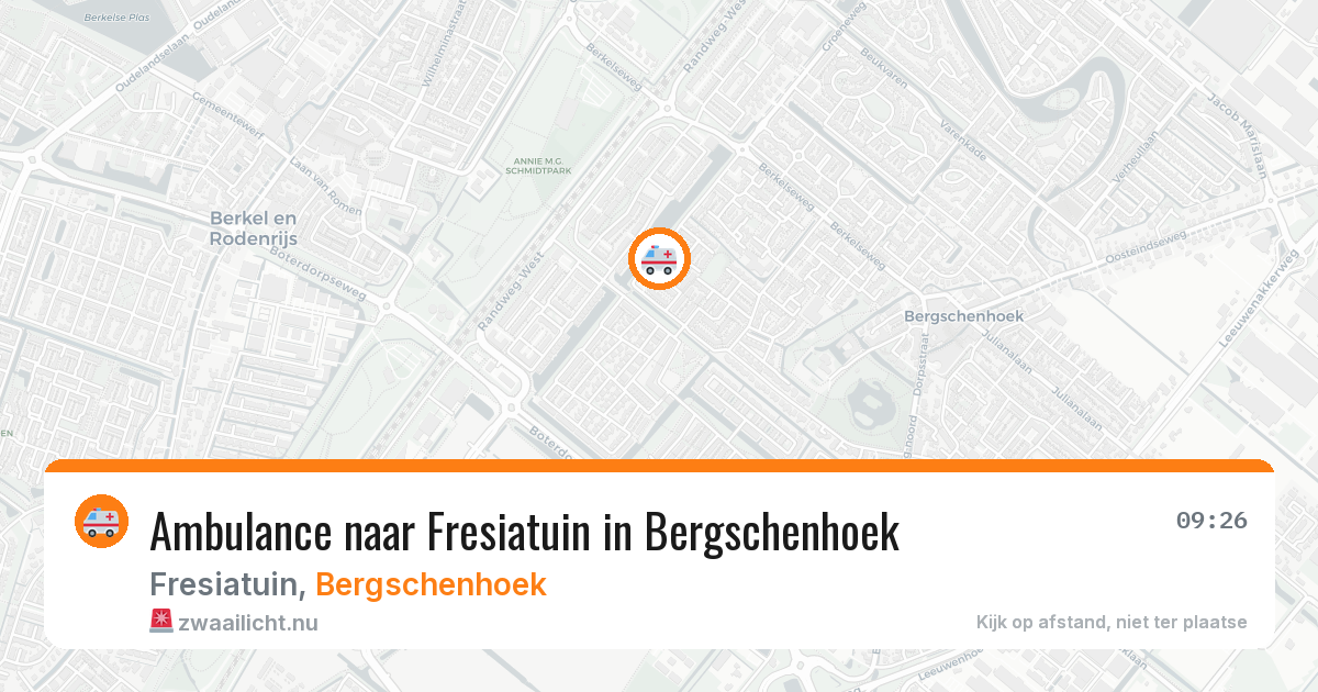 Ambulance naar Fresiatuin in Bergschenhoek — 27 apr 2026