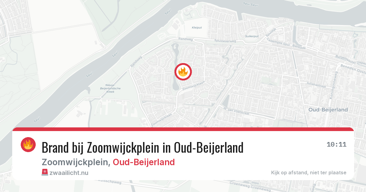 Brand bij Zoomwijckplein in Oud-Beijerland — 29 mei 2026
