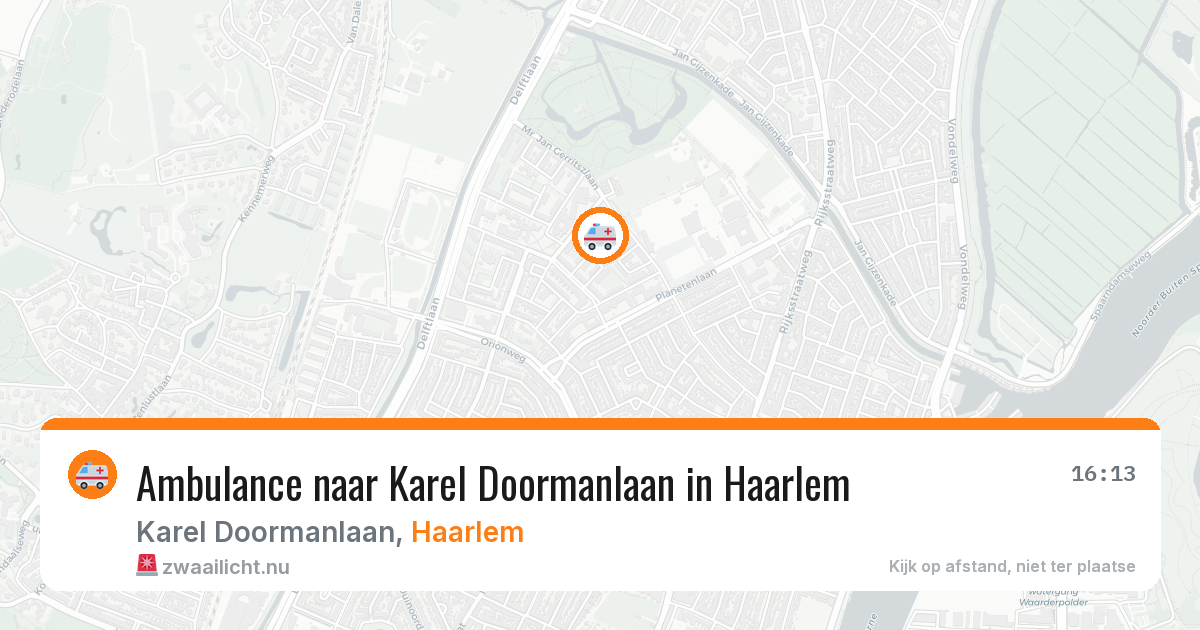 Ambulance naar Karel Doormanlaan in Haarlem — 16 mrt 2026